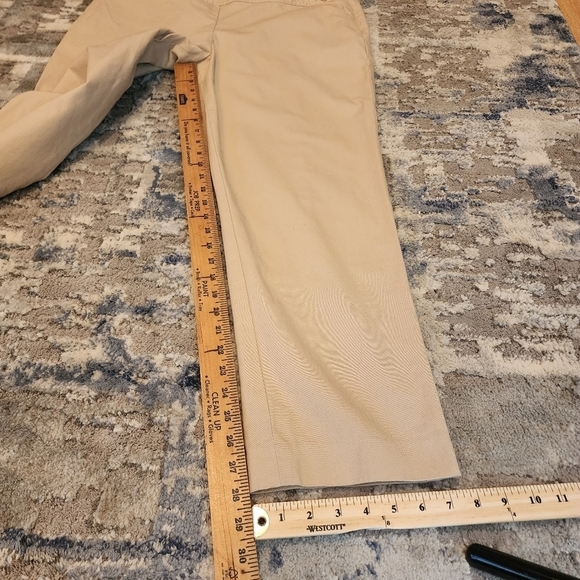 Talbots tan straight leg high rise pants. 28" inseam. - Picture 12 of 16